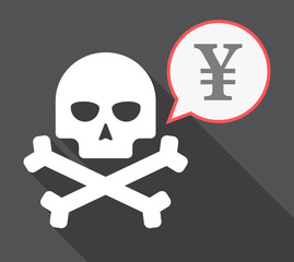 Long shadow skull with a yen sign