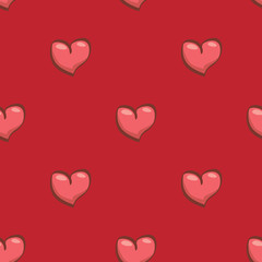 vector seamless heart pattern love background