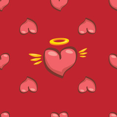 vector seamless heart pattern love background