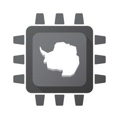 Isolated chip with  the map of  Antarctica