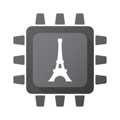 Isolated chip with   the Eiffel tower