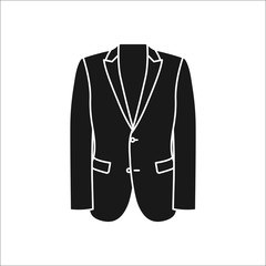 Men blazer or jacket simple silhouette icon on background