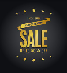 Special Offer, End of Season Sale, Up to 50% Off golden calligra