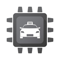Isolated chip with  a taxi icon