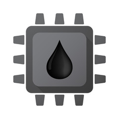 Isolated chip with  an oil drop icon