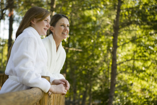 A mother and daughter at a health spa