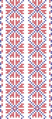 Embroidered cross-national pattern