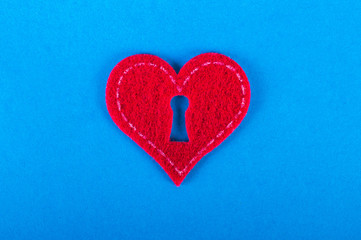 Valentine's Day concept. Hearts with key