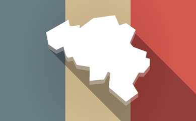 Fototapeta premium Long shadow France flag with the map of Belgium