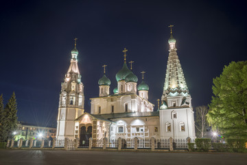 Fototapeta na wymiar Church of Elijah the Prophet in Yaroslavl. Night view