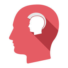 Isolated male head with  a male punk head silhouette