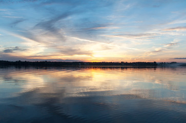 Obraz na płótnie Canvas Volga river sunset