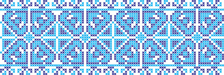Embroidered cross-national pattern