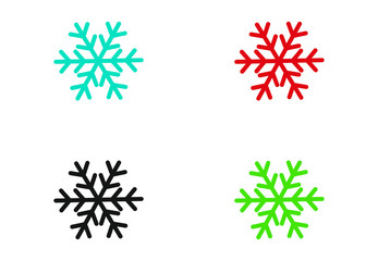 Vector flat snowflake set