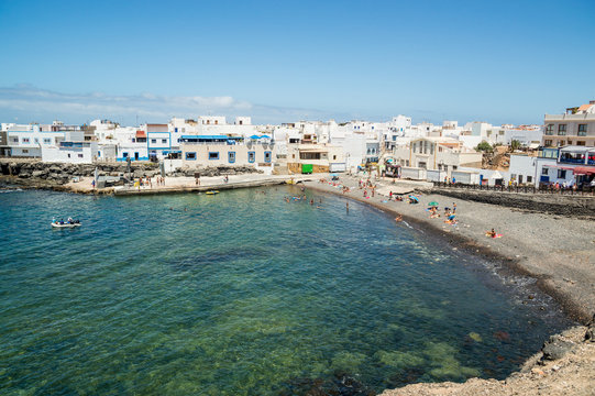 fishing village of el cotillo at fuerteventura canary island, spain