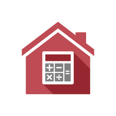Isolated house with  a calculator