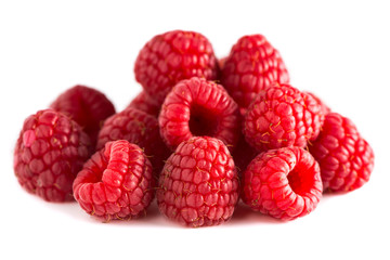 Rasperries on white background © mubus