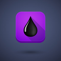 Long shadow button with  an oil drop icon