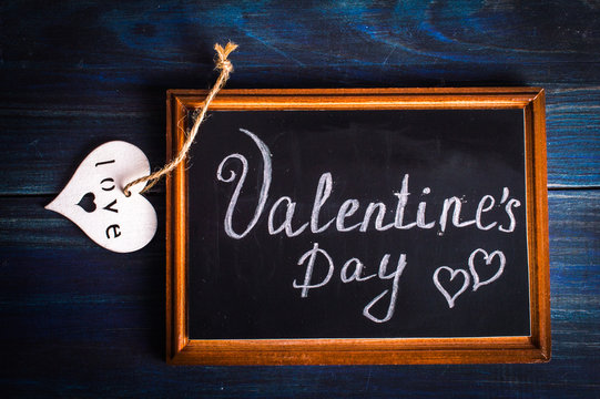 Blackboard with the words: Valentine's Day