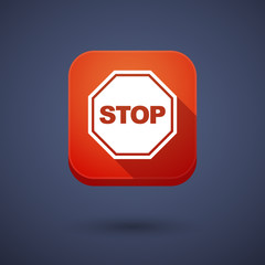 Long shadow button with  a stop signal