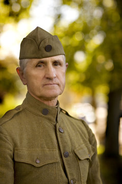 Veteran lost in his thoughts.
