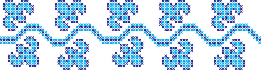 Embroidered cross-national pattern