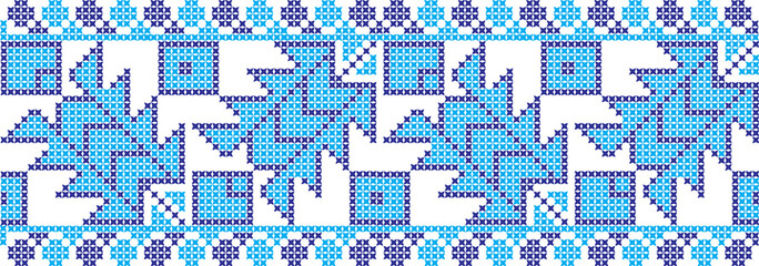 Embroidered cross-national pattern