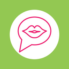 lips kiss mouth sign line icon