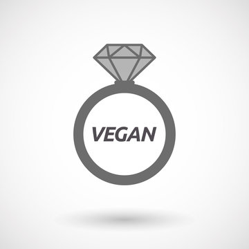 Isolated ring with    the text VEGAN