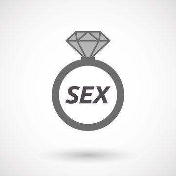 Isolated ring with    the text SEX