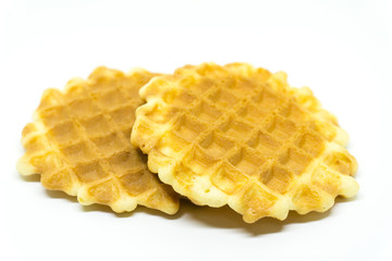 belgian waffles isolated on a white background