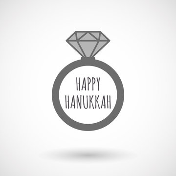 Isolated ring with    the text HAPPY HANUKKAH