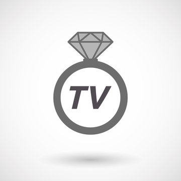 Isolated ring with    the text TV