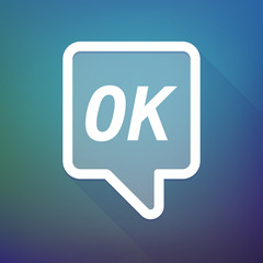 Long shadow tooltip with    the text YES