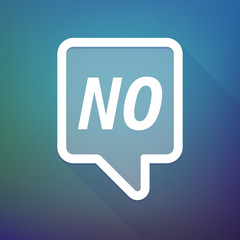 Long shadow tooltip with    the text NO