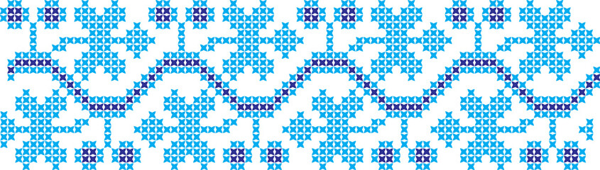 Embroidered cross-national pattern