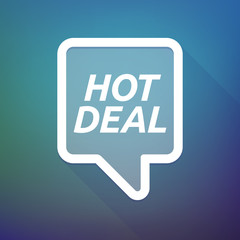 Long shadow tooltip with    the text HOT DEAL