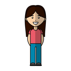 young woman avatar character vector illustration design