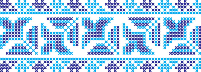 Embroidered cross-national pattern