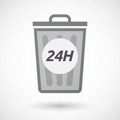 Isolated trashcan with    the text 24H