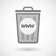 Isolated trashcan with    the text WWW