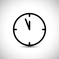 Minimalist Clock Icon. Watch Vector Illustration. Time Concept.