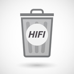 Isolated trashcan with    the text HIFI