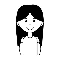 young woman avatar character vector illustration design