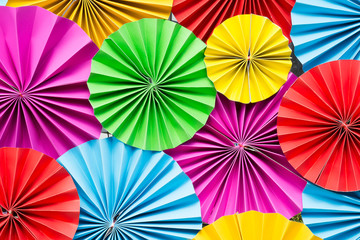 Colorful paper flowers background.