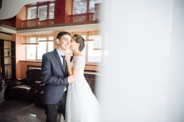 Fototapeta premium Bride and groom at wedding Day