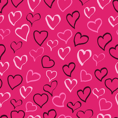hearts doodle pattern
