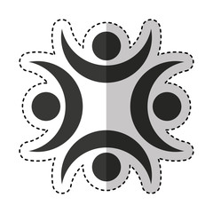 people silhouette teamwork emblem vector illustration design