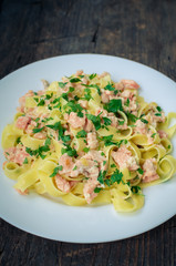 Tagliatelle with Salmon and Parsley