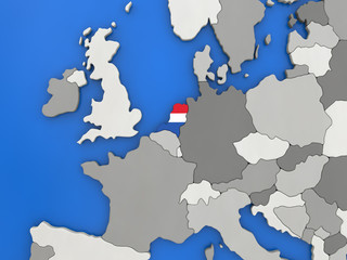 Obraz premium Netherlands on globe